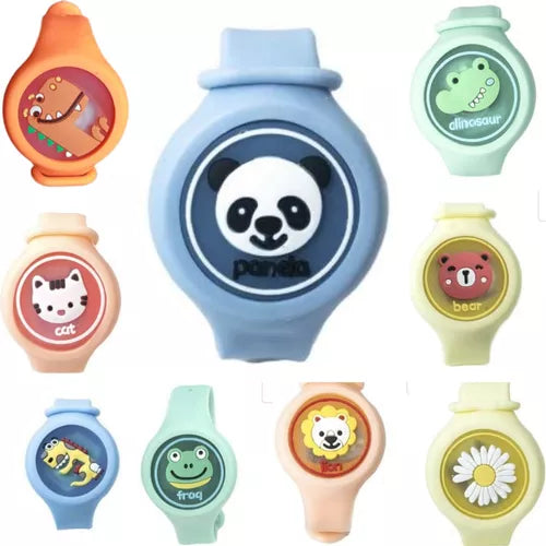 Pack de 3 Pulseras Repelentes de Mosquitos con Personajes Animados