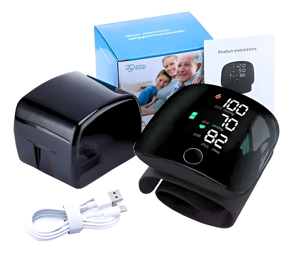 Tensiómetro Digital de Muñeca con Pantalla LED y Carga USB