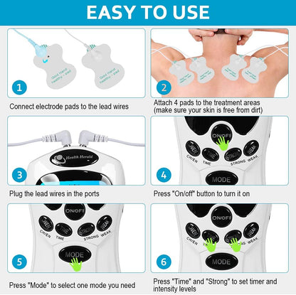 Máquina de Terapia Digital con Electrodos de Pulso (TENS)